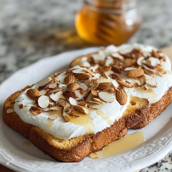 yogurt toast with Almonds and Honey