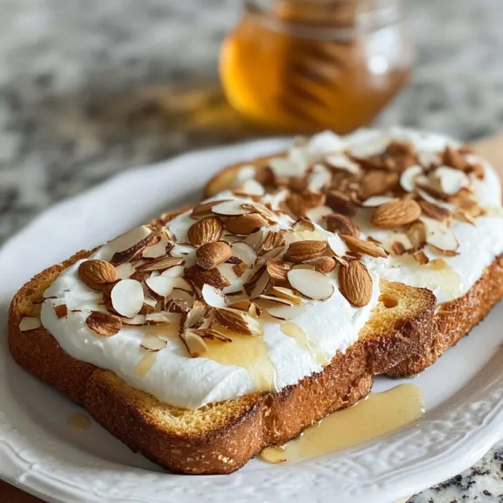yogurt toast with Almonds and Honey