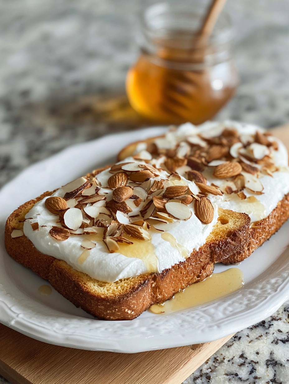 Yogurt Toast with Almonds and Honey