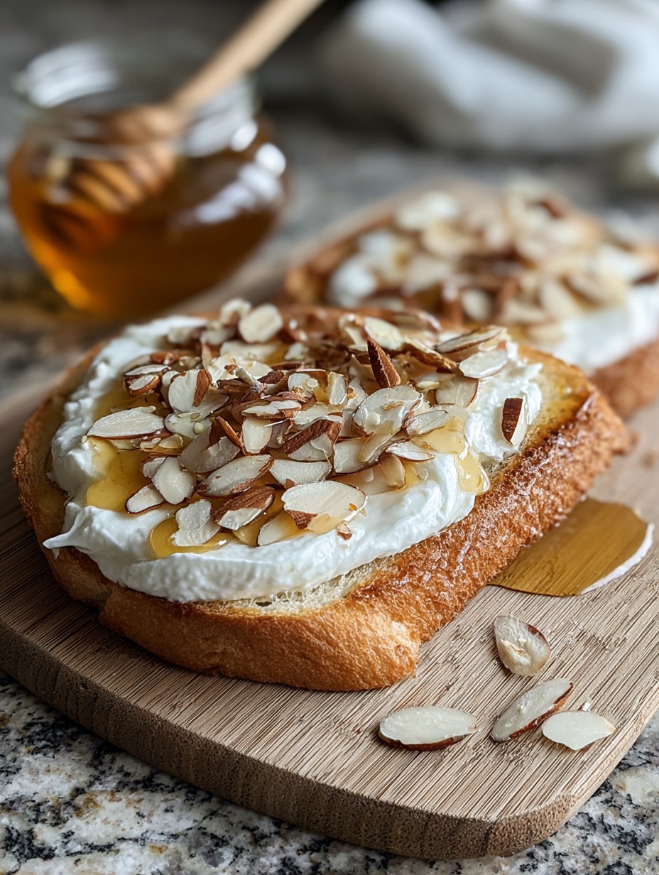 yogurt toast with Almonds and Honey