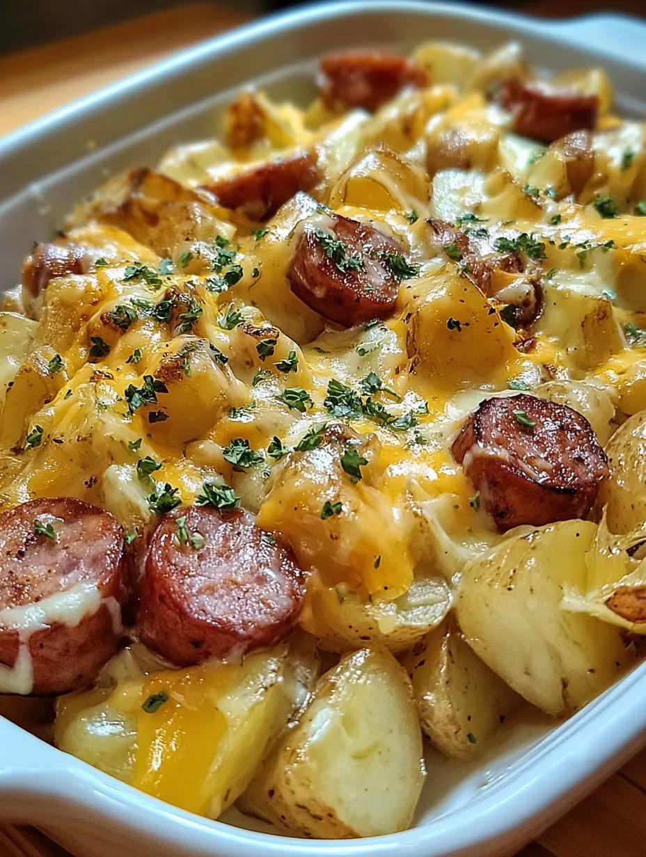 Cheesy Ranch Potatoes and Smoked Sausage