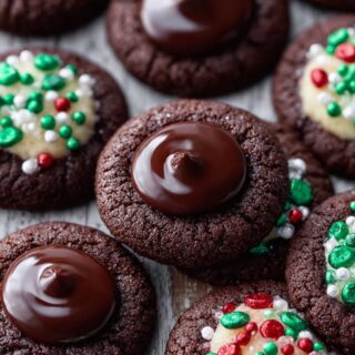 chocolate thumbprint christmas cookies