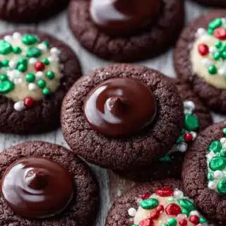 chocolate thumbprint christmas cookies