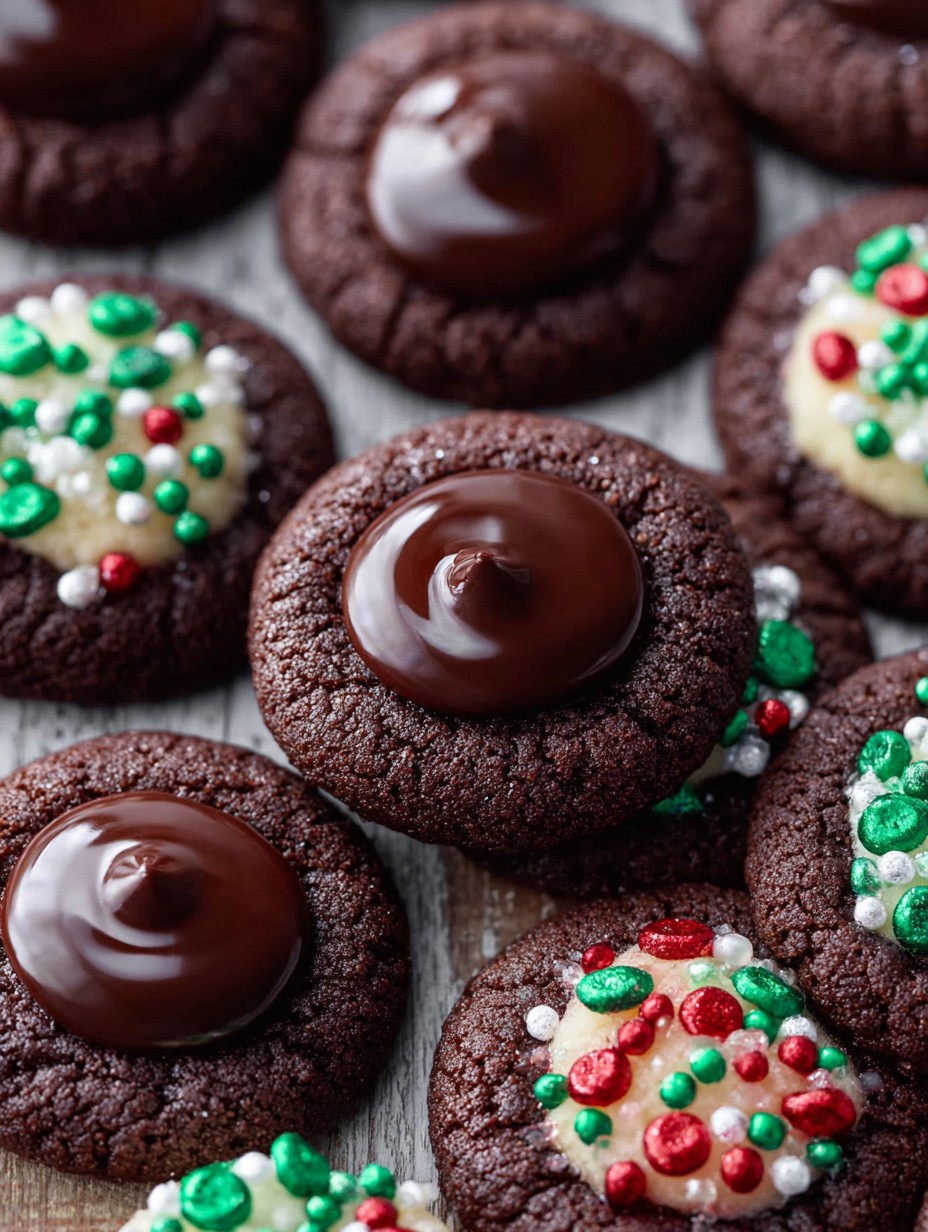 Chocolate Thumbprint Christmas Cookies