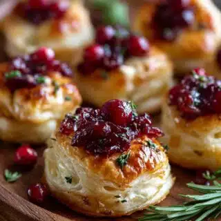 cranberry brie puff pastry bites