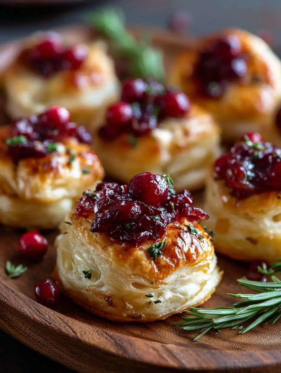 Cranberry Brie Puff Pastry Bites