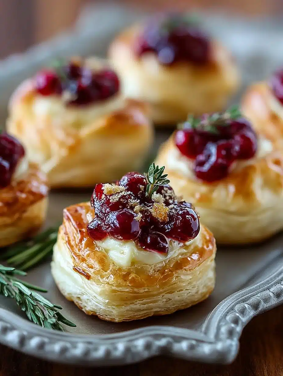 Cranberry Brie Puff Pastry Bites