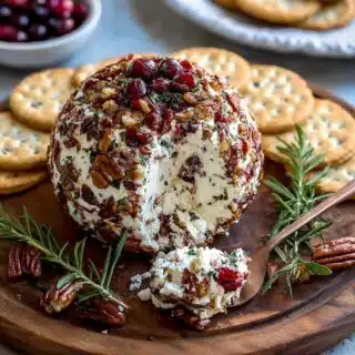 cranberry pecan goat cheese ball new years eve appetizer
