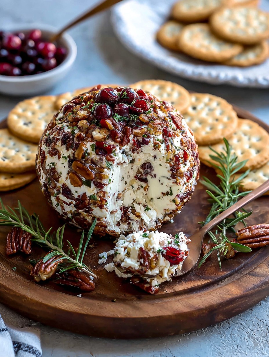 Cranberry Pecan Goat Cheese Ball New Years Eve Appetizer