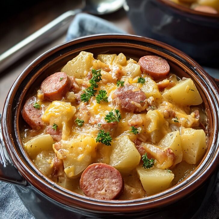 Crockpot Cheesy Potatoes and Kielbasa: Easy Cozy Dinner