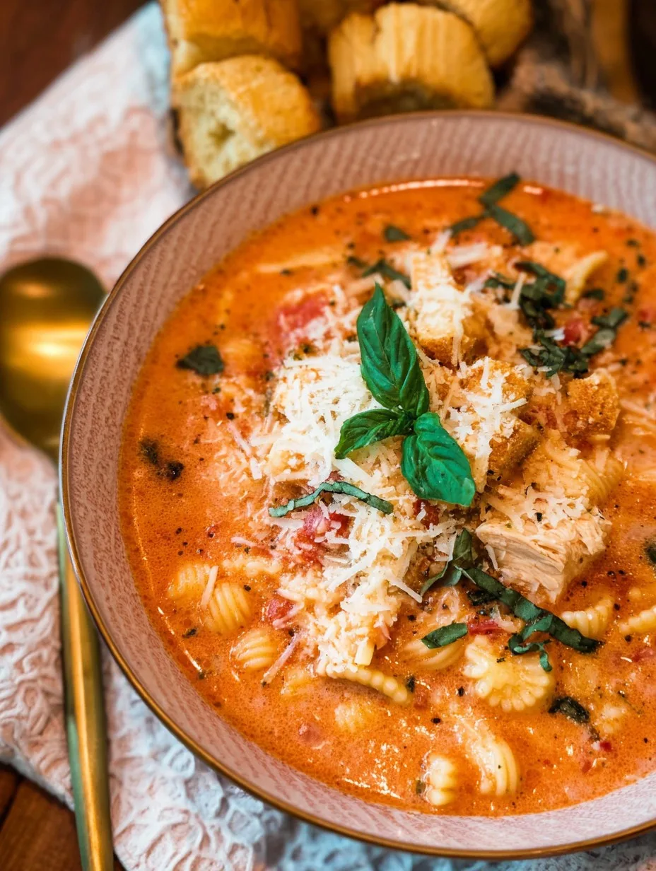 Crockpot Chicken Parmesan Soup