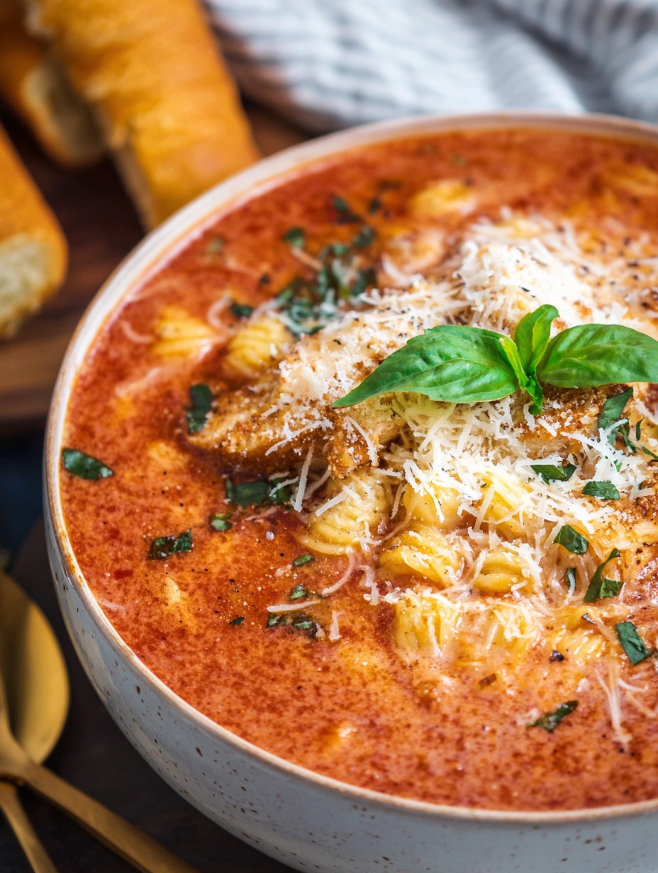 Crockpot Chicken Parmesan Soup