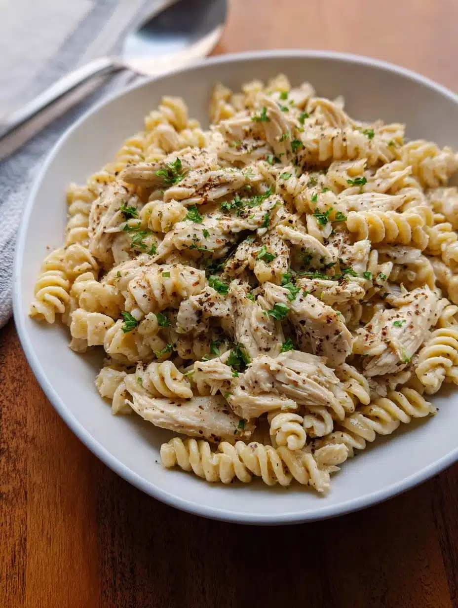Crockpot Garlic Parmesan Chicken Pasta Recipe
