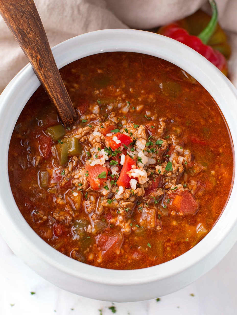 Crockpot Stuffed Pepper Soup