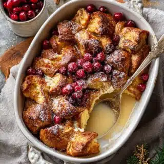 eggnog croissant french toast bake