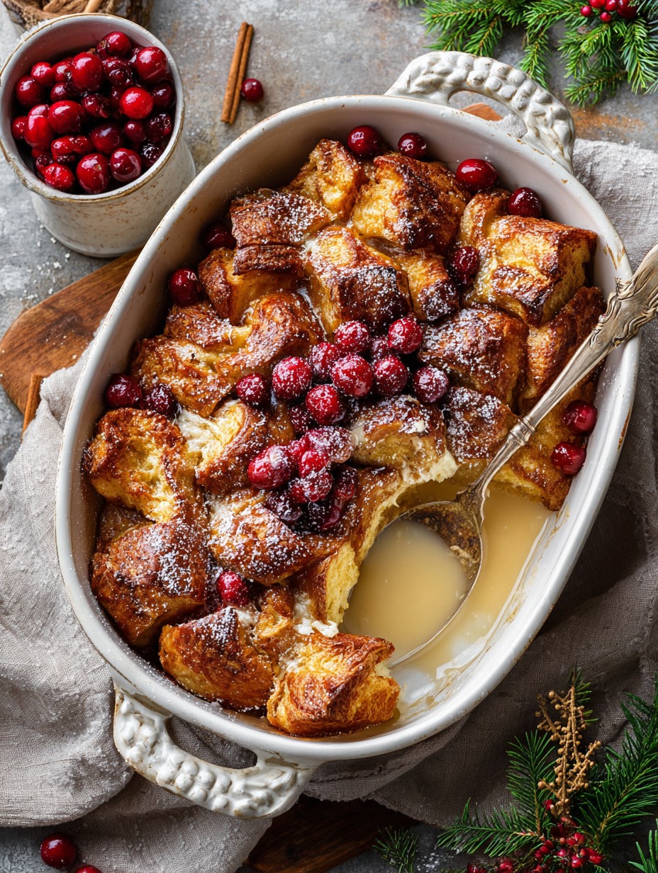 Eggnog Croissant French Toast Bake