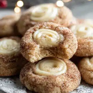 eggnog snickerdoodle thumbprint cookies for christmas