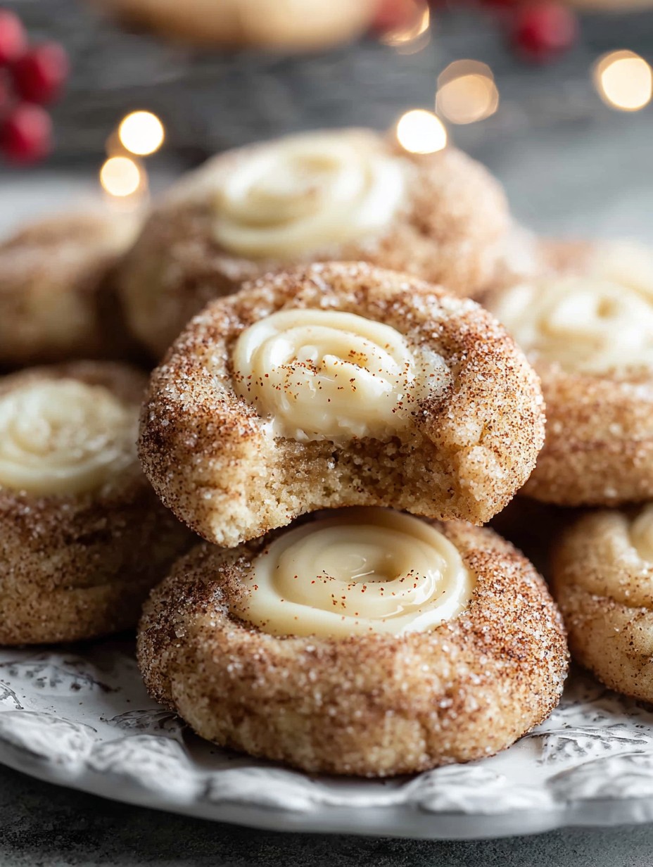 Eggnog Snickerdoodle Thumbprint Cookies For Christmas