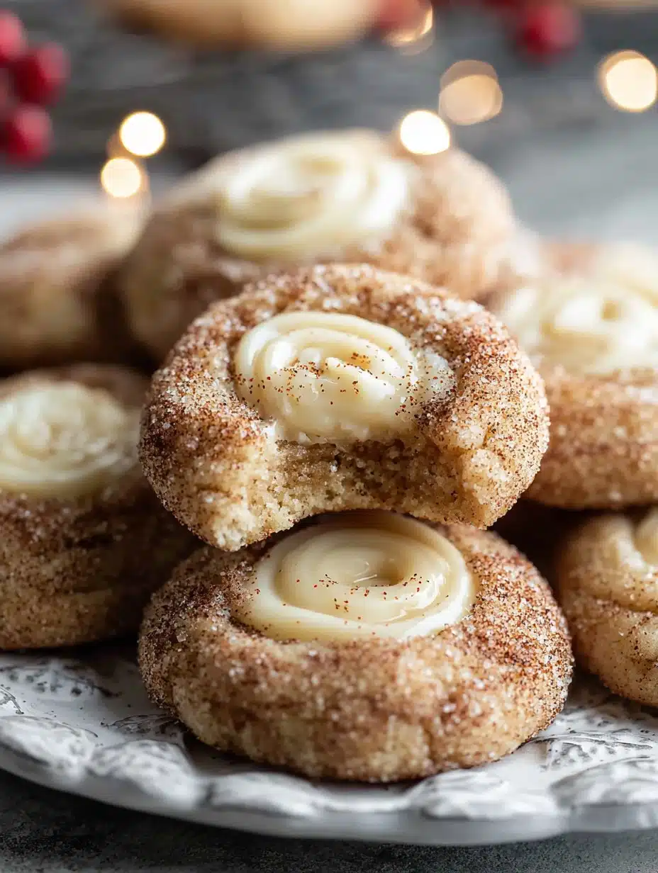 Eggnog Snickerdoodle Thumbprint Cookies For Christmas