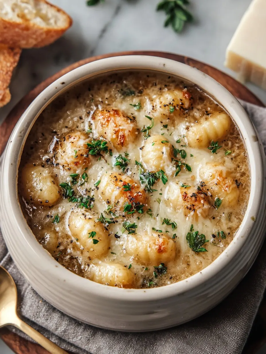 French Onion Gnocchi Soup