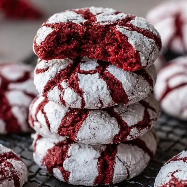 Fudgy Red Velvet Crinkle Christmas Cookies: Cozy Homemade Magic