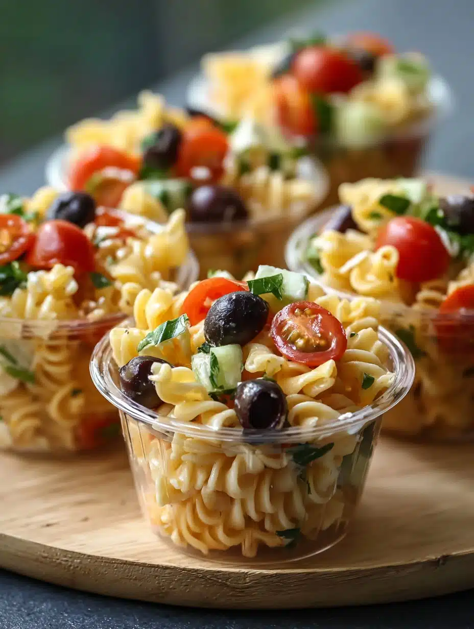 Pasta Salad Cups Recipe For your next graduation party
