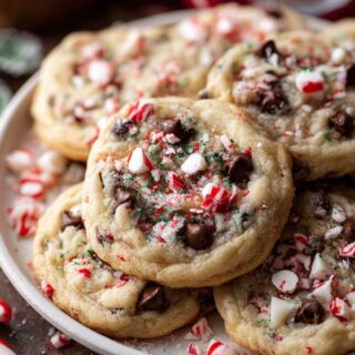 peppermint chocolate chip christmas cookies