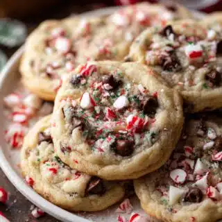 peppermint chocolate chip christmas cookies