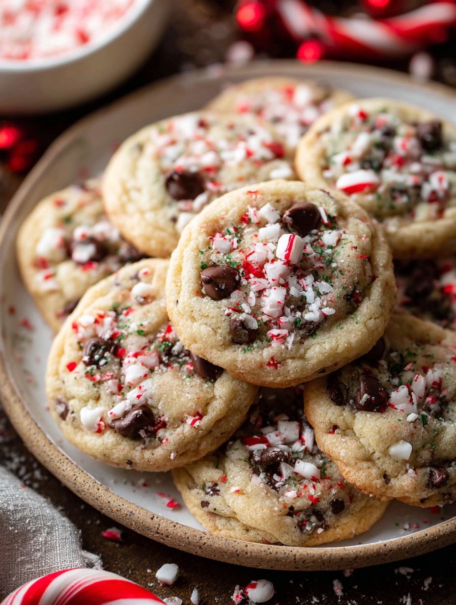 Peppermint Chocolate Chip Christmas Cookies