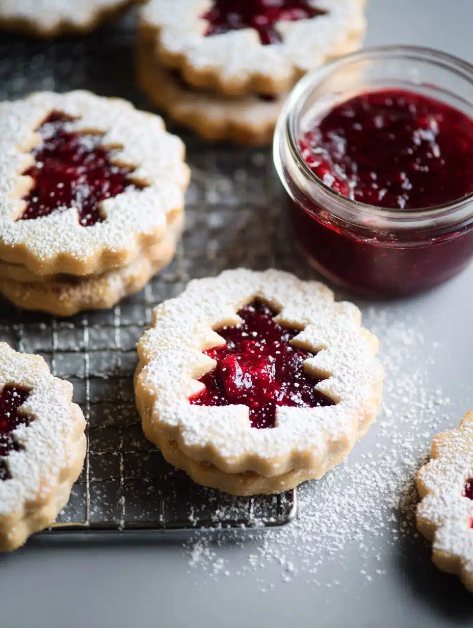 Raspberry Linzer Christmas Cookies