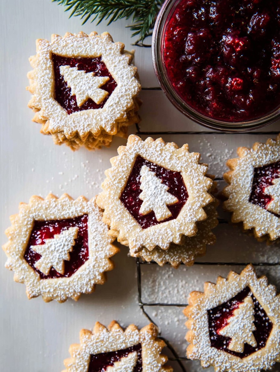 Raspberry Linzer Christmas Cookies