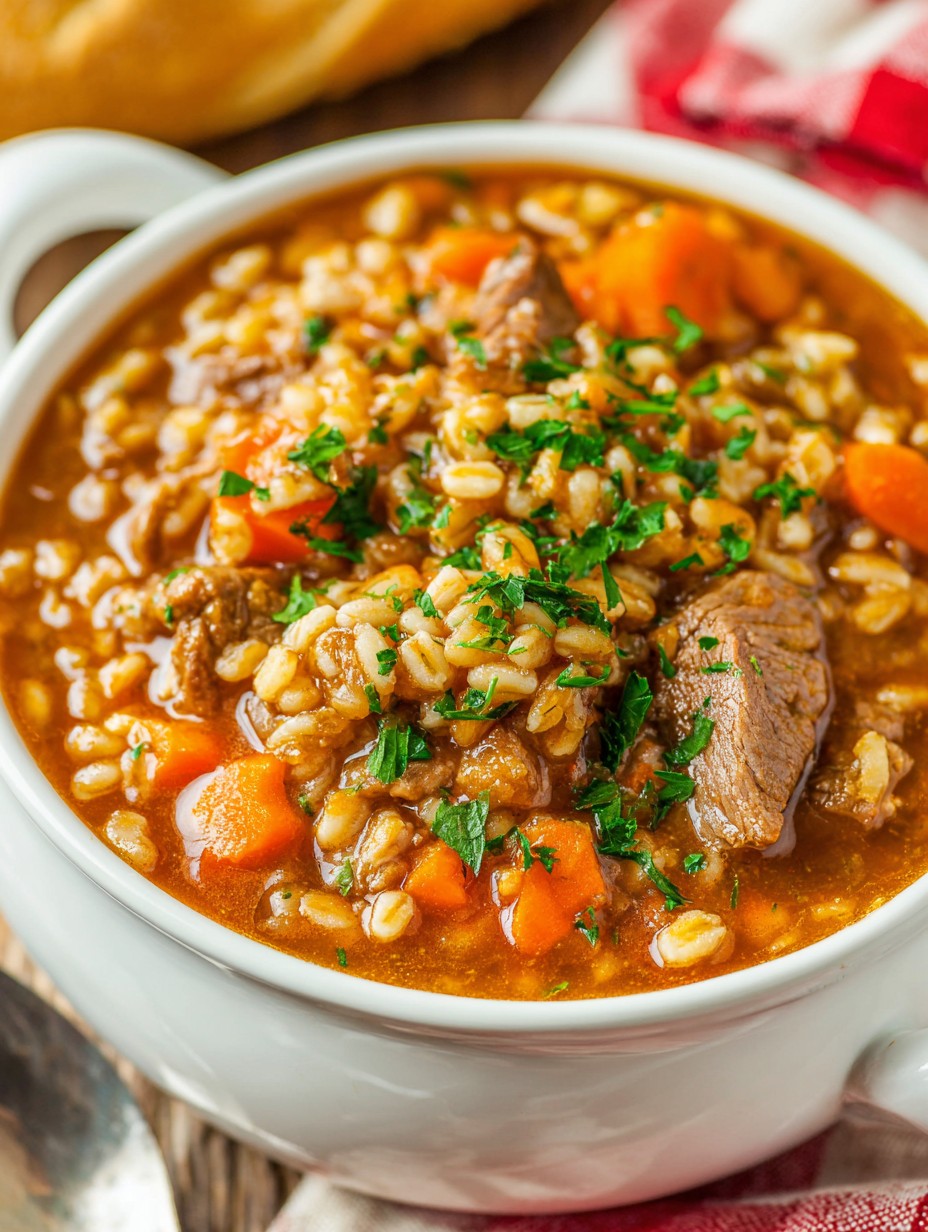 Slow Cooker Beef & Barley Soup