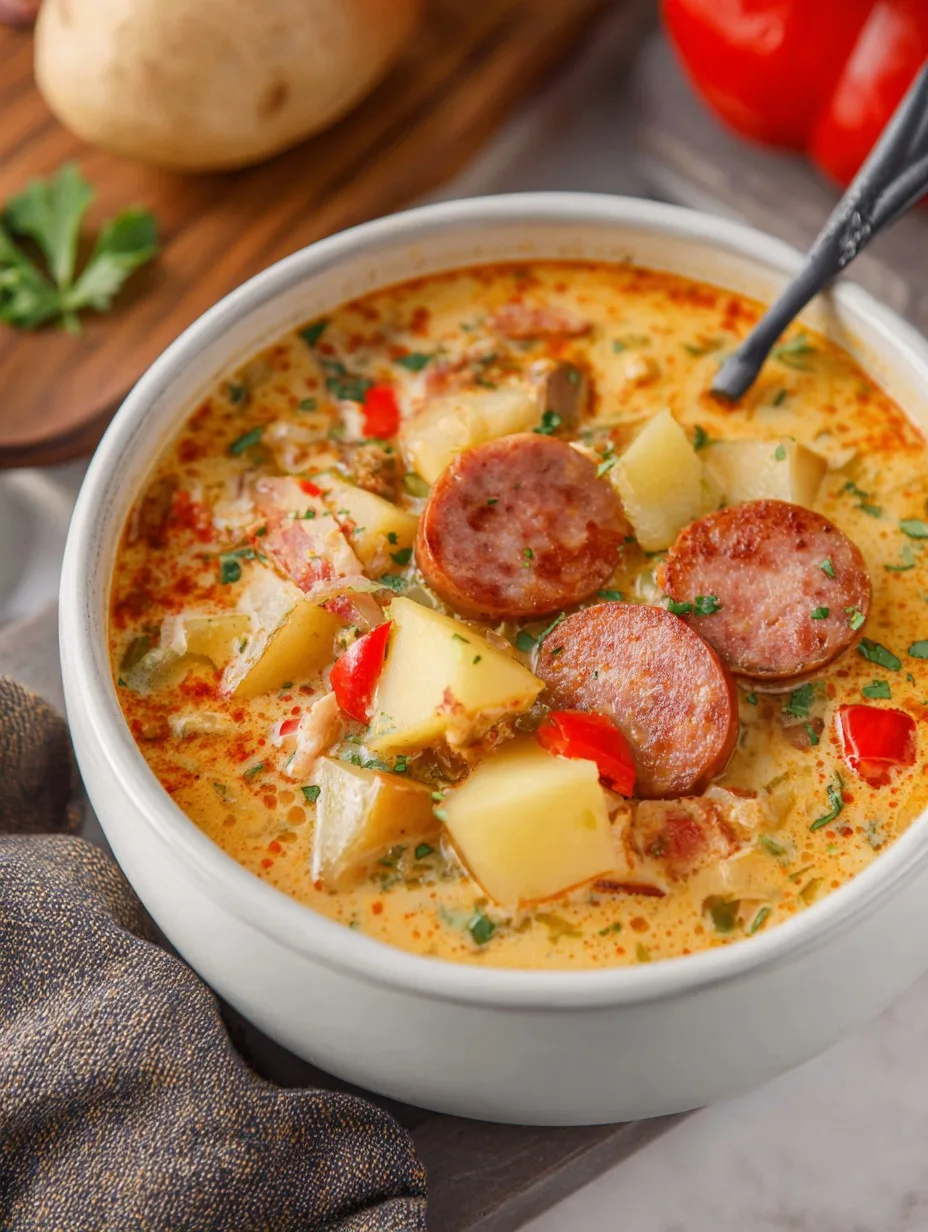 Slow Cooker Cajun Sausage & Potato Soup