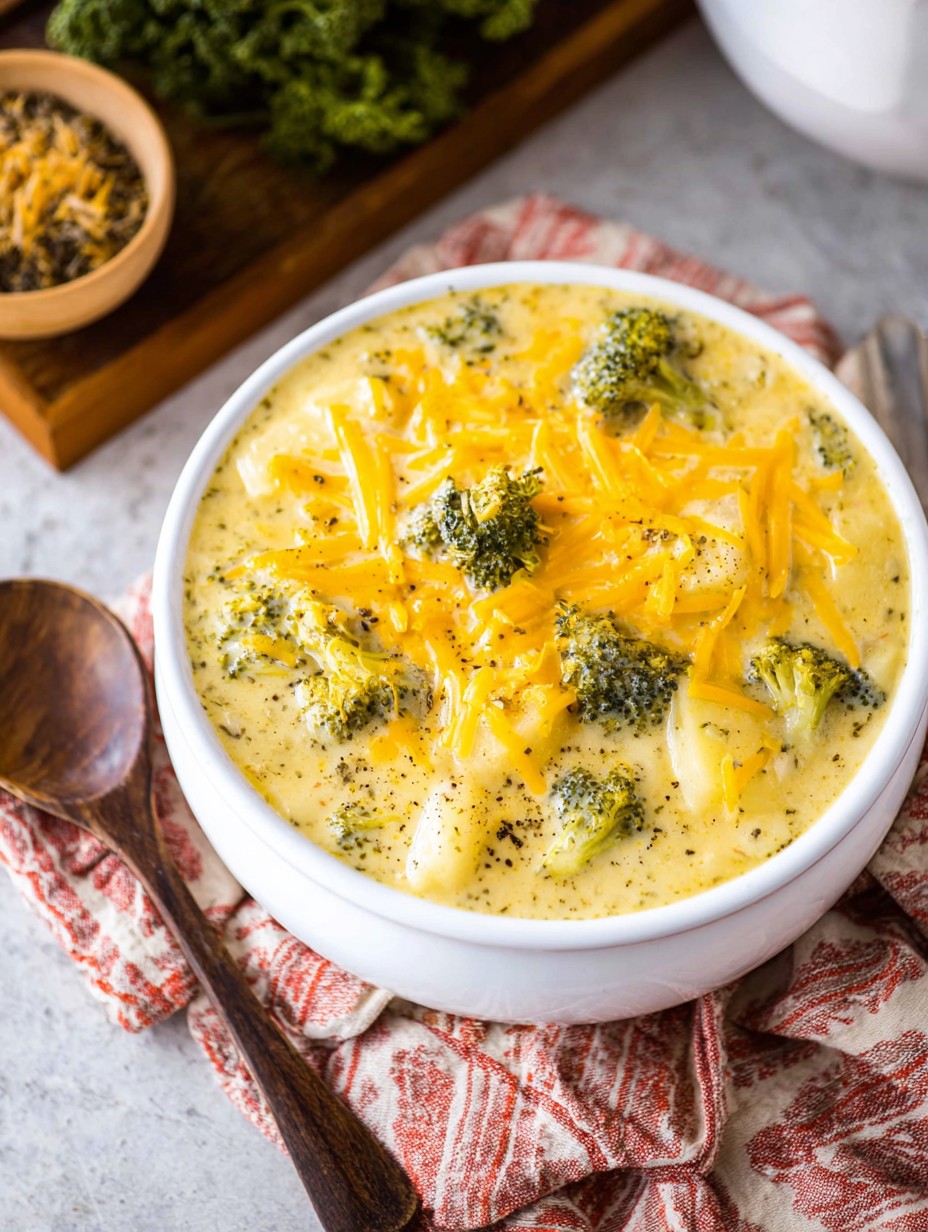 Slow Cooker Cheesy Broccoli & Potato Soup
