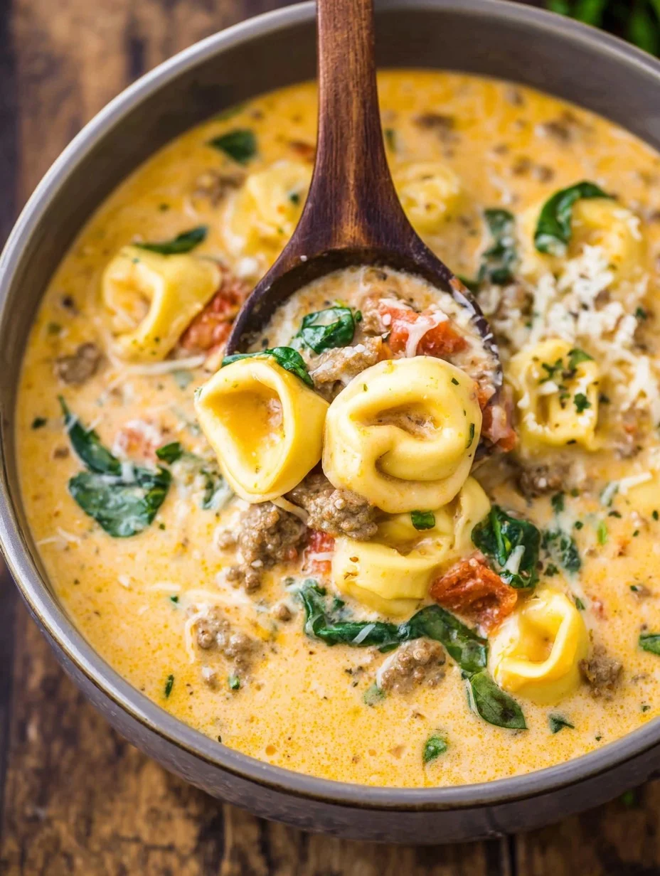 Slow Cooker Creamy Tortellini Soup