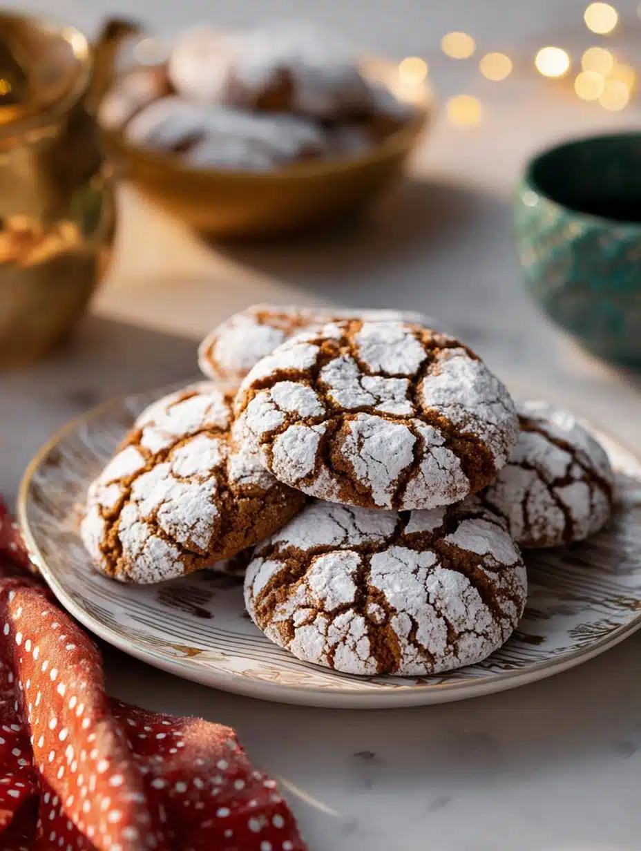 Soft and Spiced Gingerbread Crinkle Cookies