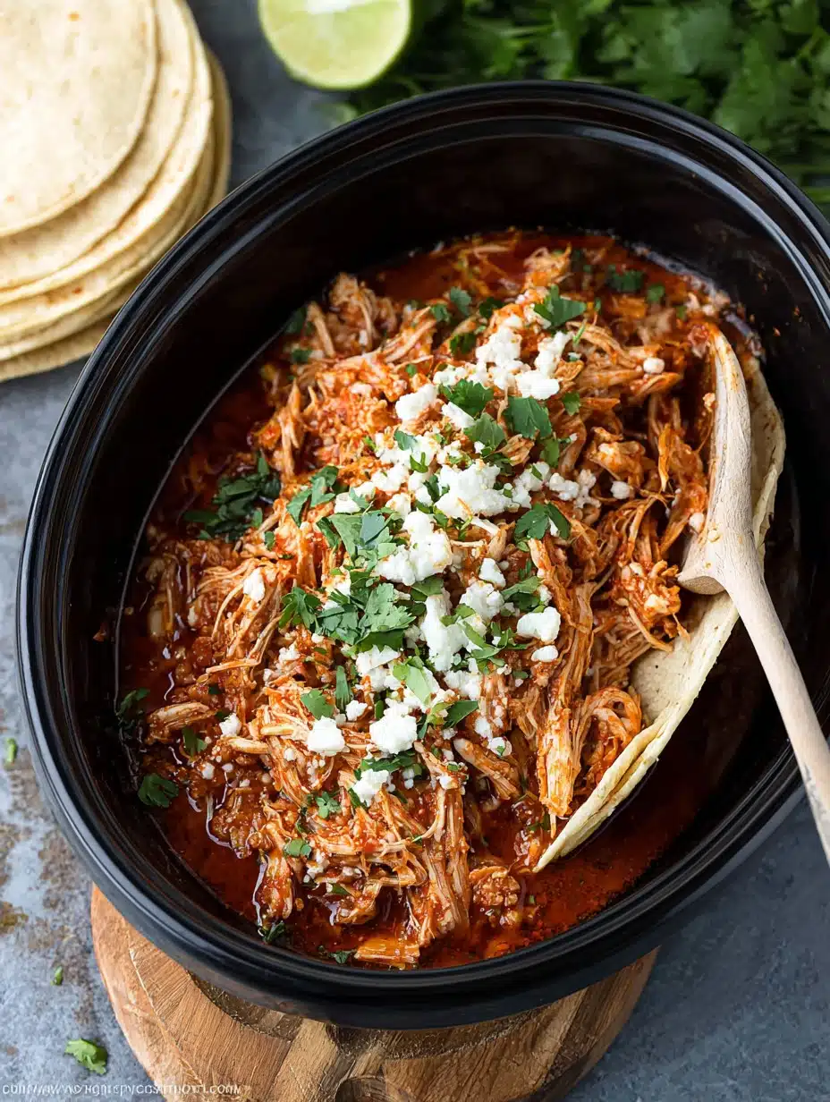 Authentic Slow Cooker Chicken Tinga – Fiery Taco Filling