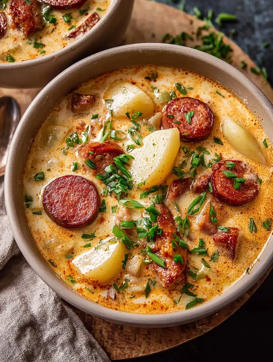 Creamy Cajun Potato Soup with Andouille Sausage