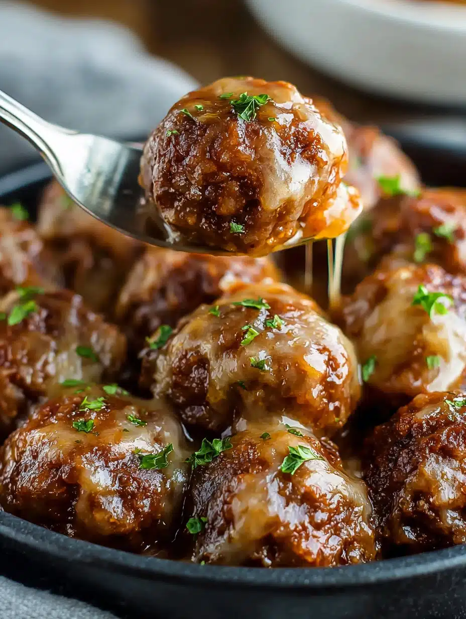 Crock Pot French Onion Meatballs