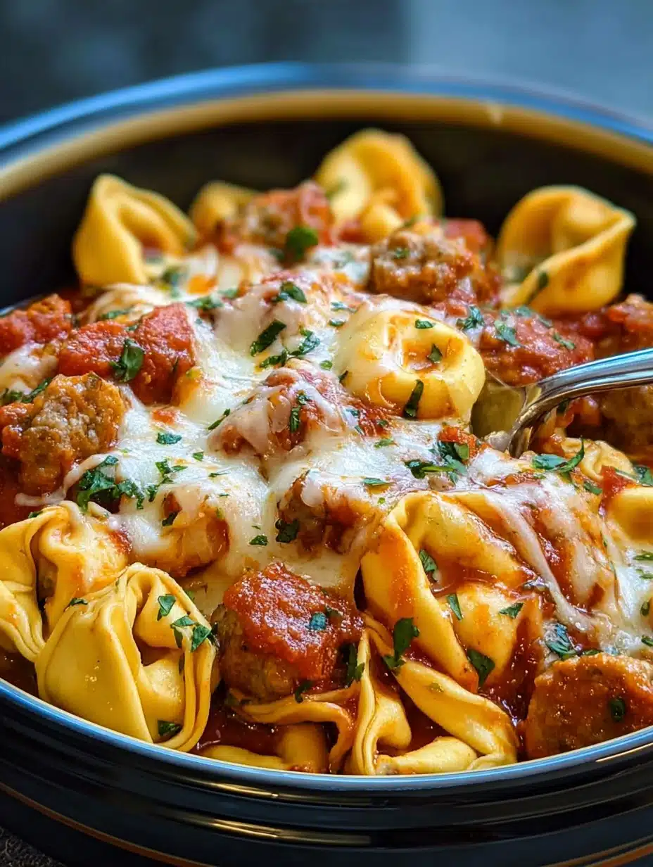 Crockpot Cheese Tortellini and Sausage Recipe