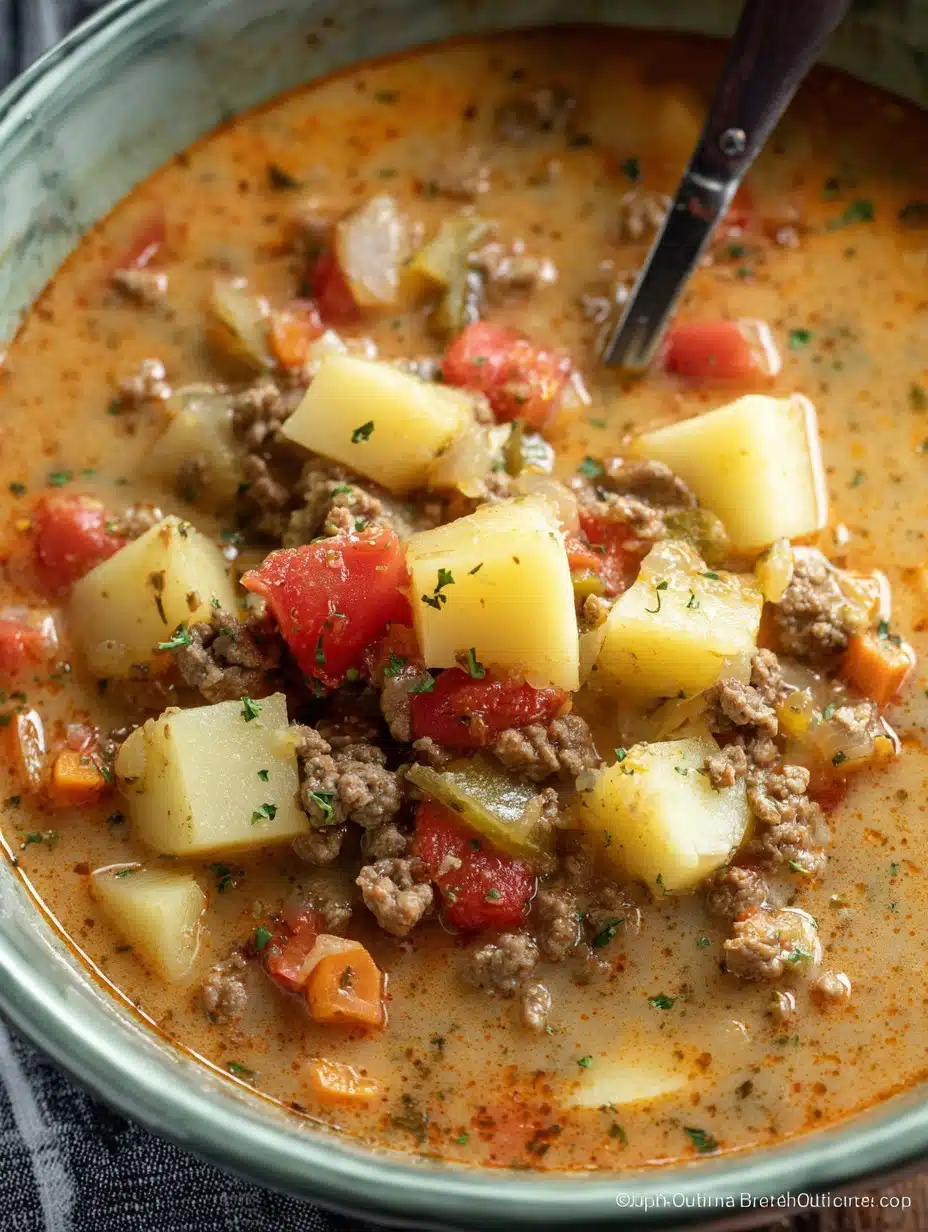 Crockpot Potato and Hamburger Soup