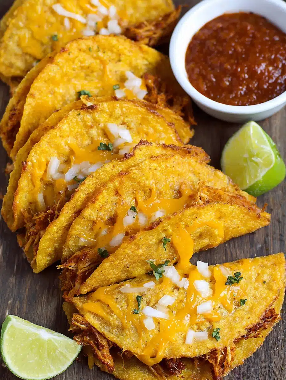 Easy Cheesy Crispy Chicken Tacos