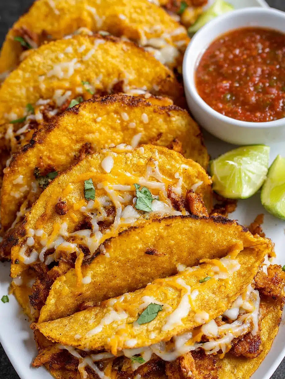 Easy Cheesy Crispy Chicken Tacos