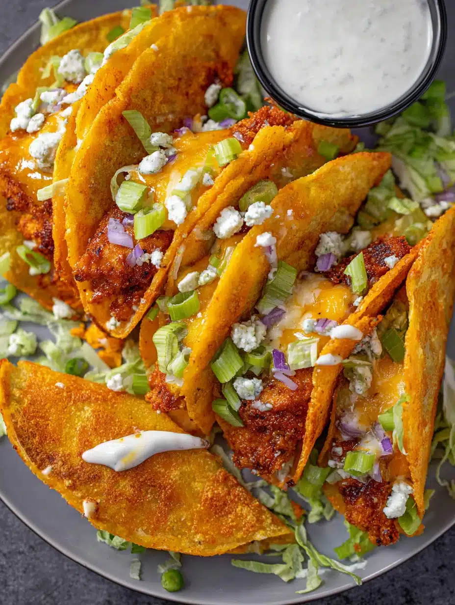 Easy Crispy Buffalo Chicken Tacos