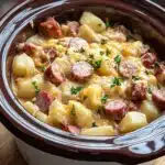 Easy Crockpot Cheesy Potatoes and Kielbasa: A Comfy Family Classic