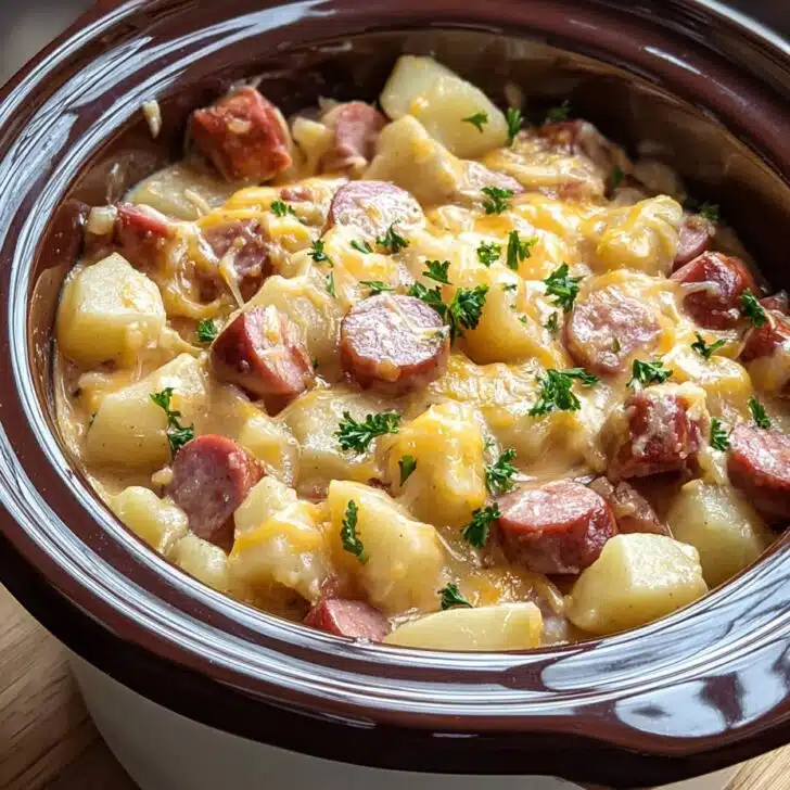 Easy Crockpot Cheesy Potatoes and Kielbasa: A Comfy Family Classic