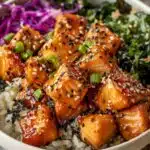 Golden Salmon Rice Bowl with Crunchy Edges: A Cozy Favorite