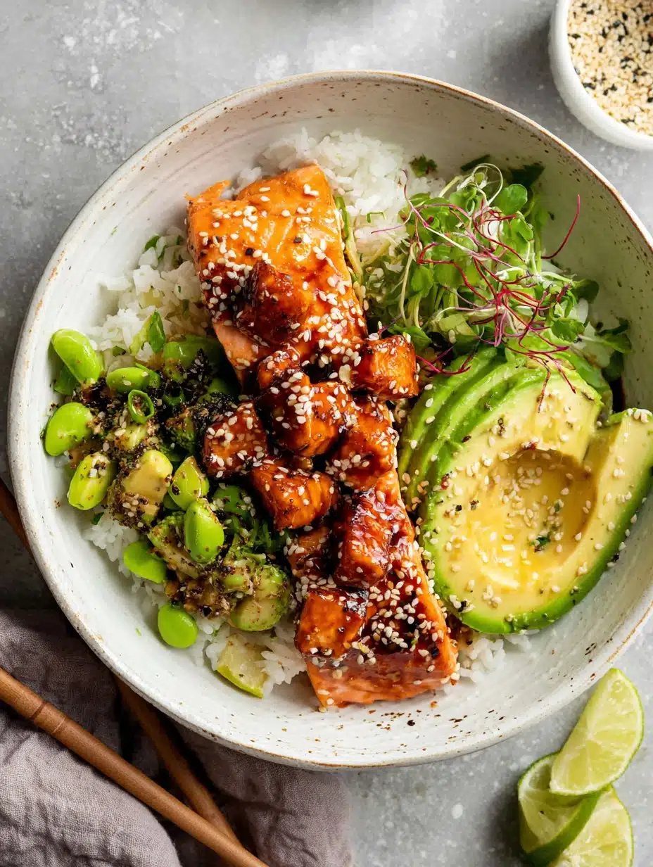 Honey Sriracha Salmon Bowls