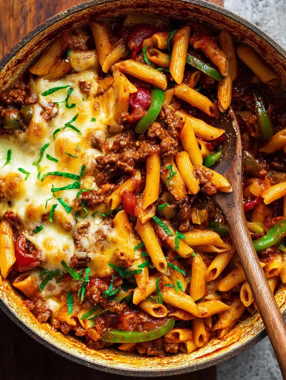 One Pot Cajun Beef Pasta with lots-of-veg