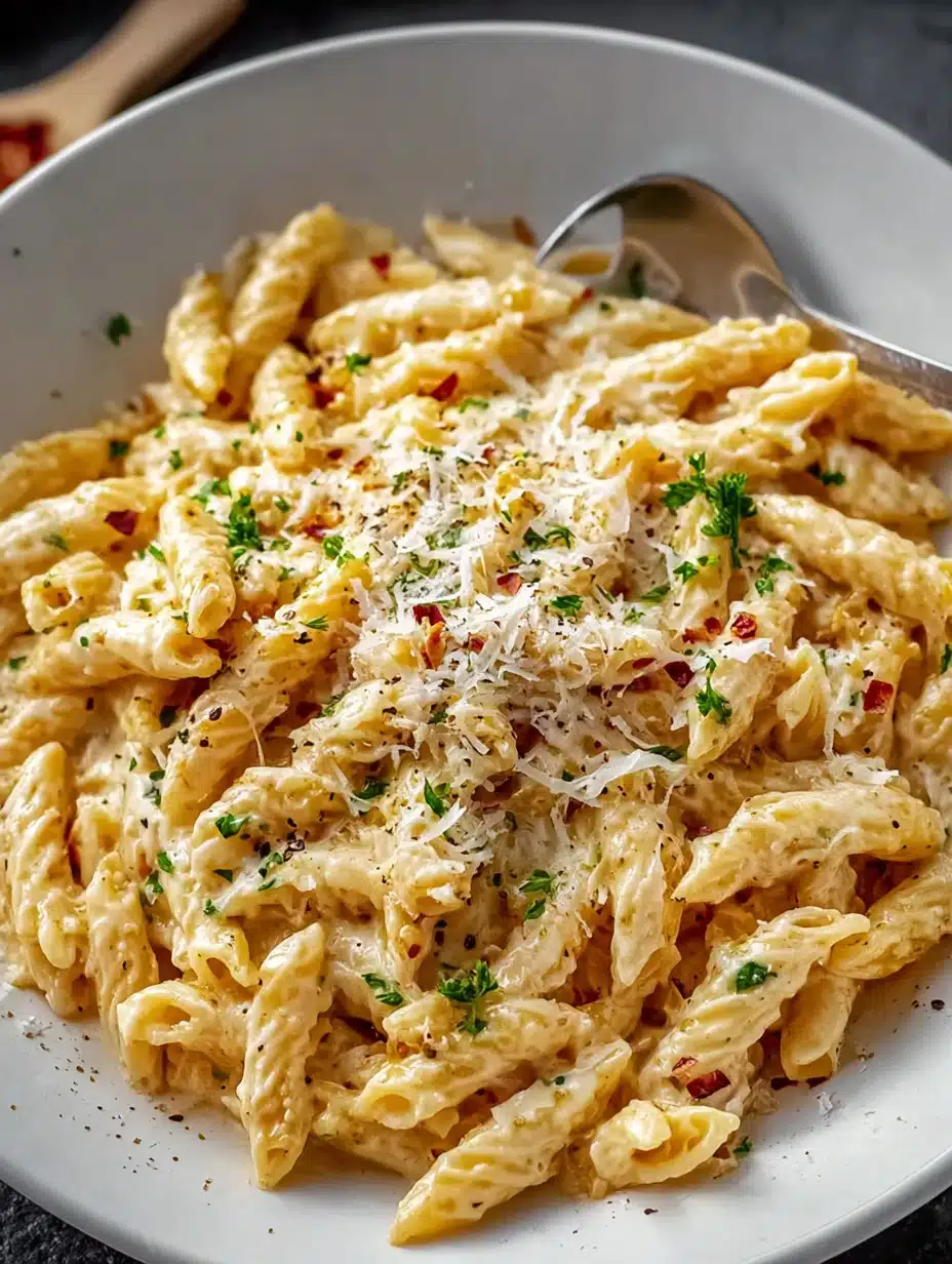 One Pot Creamy Garlic Pasta (Just 20 Minutes!)
